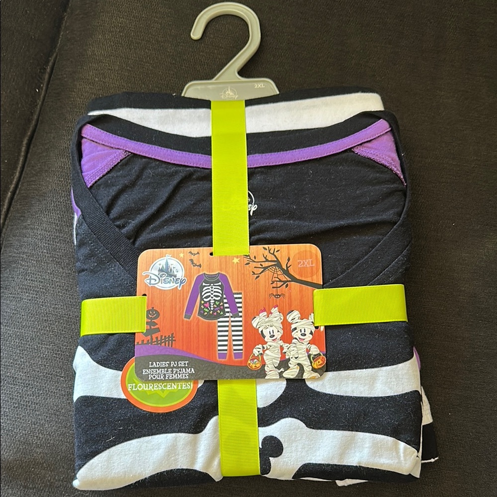 Disney Black and White Pajama Set with Purple Accents